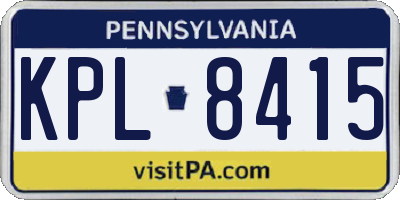 PA license plate KPL8415