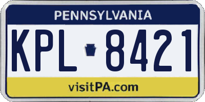 PA license plate KPL8421