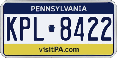 PA license plate KPL8422