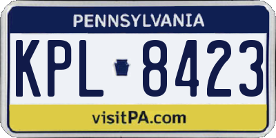 PA license plate KPL8423
