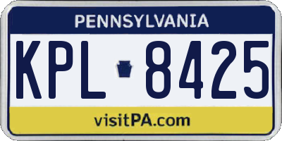 PA license plate KPL8425