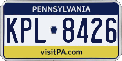 PA license plate KPL8426
