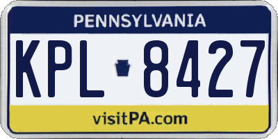 PA license plate KPL8427