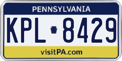 PA license plate KPL8429