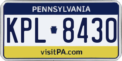 PA license plate KPL8430