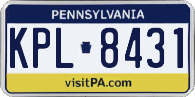 PA license plate KPL8431