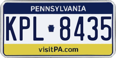 PA license plate KPL8435