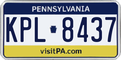 PA license plate KPL8437
