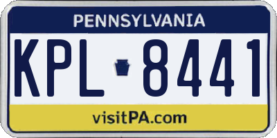 PA license plate KPL8441