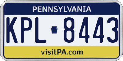 PA license plate KPL8443