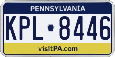 PA license plate KPL8446