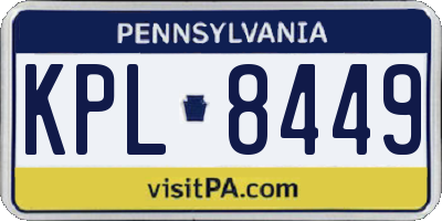 PA license plate KPL8449