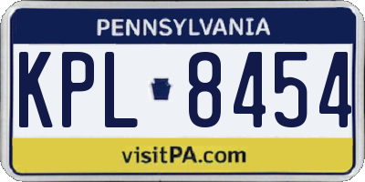 PA license plate KPL8454