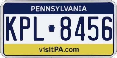 PA license plate KPL8456