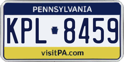 PA license plate KPL8459