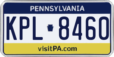 PA license plate KPL8460