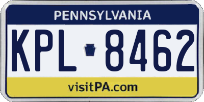 PA license plate KPL8462