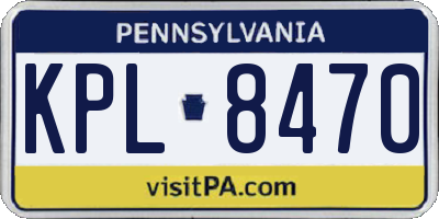 PA license plate KPL8470