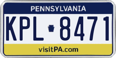 PA license plate KPL8471