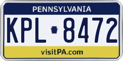 PA license plate KPL8472