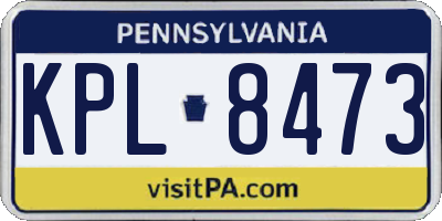 PA license plate KPL8473