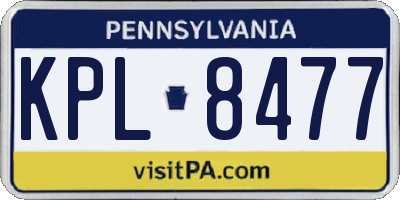 PA license plate KPL8477