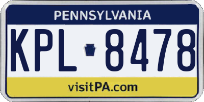 PA license plate KPL8478