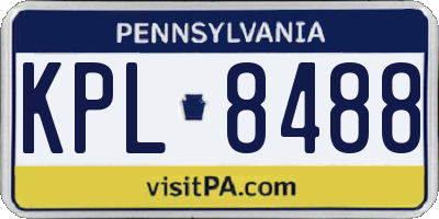 PA license plate KPL8488