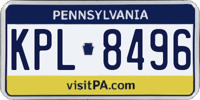 PA license plate KPL8496