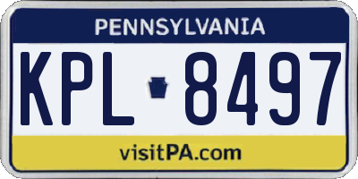 PA license plate KPL8497