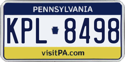 PA license plate KPL8498
