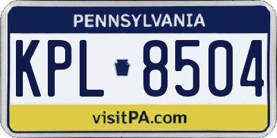 PA license plate KPL8504