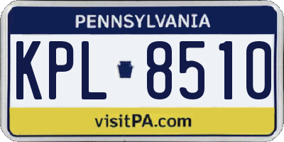 PA license plate KPL8510