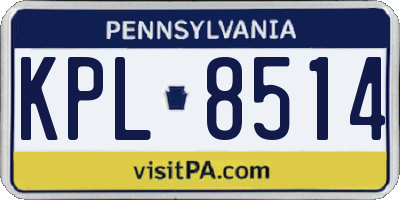PA license plate KPL8514
