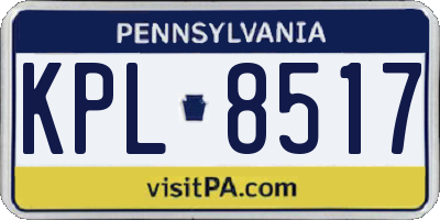 PA license plate KPL8517