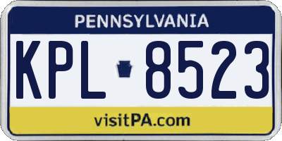 PA license plate KPL8523