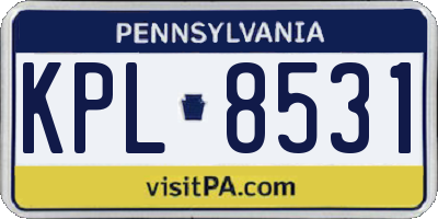 PA license plate KPL8531