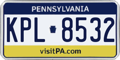 PA license plate KPL8532