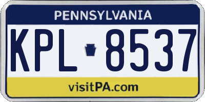 PA license plate KPL8537