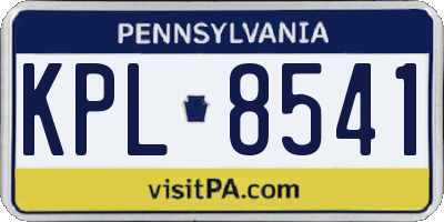 PA license plate KPL8541