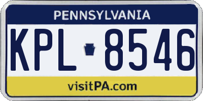 PA license plate KPL8546