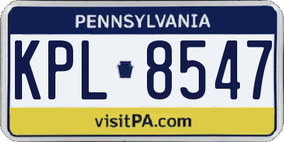 PA license plate KPL8547