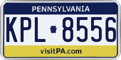 PA license plate KPL8556