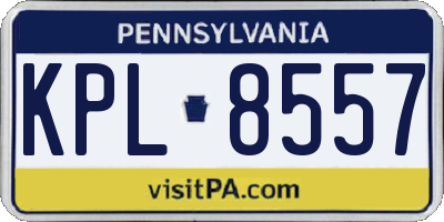 PA license plate KPL8557