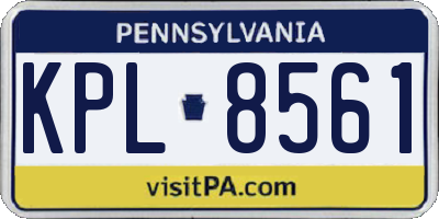 PA license plate KPL8561