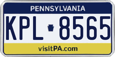 PA license plate KPL8565