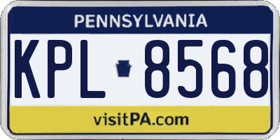 PA license plate KPL8568