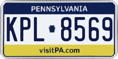 PA license plate KPL8569