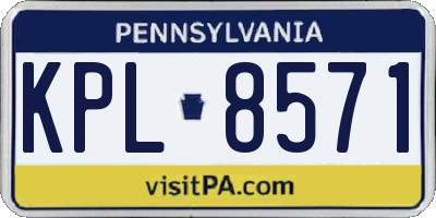 PA license plate KPL8571