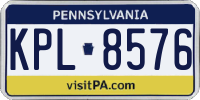 PA license plate KPL8576